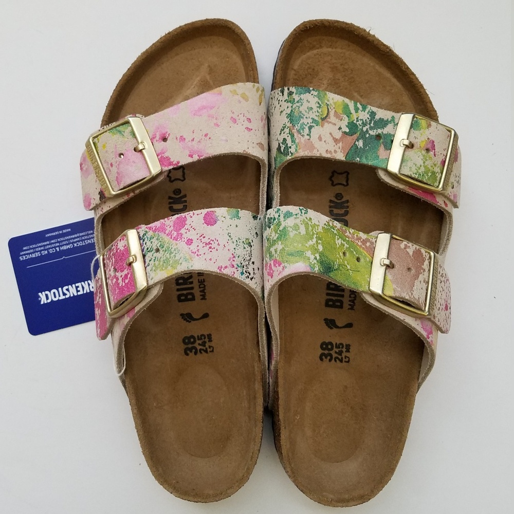 Birkenstock Arizona Flower Crush Beige Suede - Picture 2 of 7
